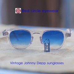 Johnny Depp blue gradient sunglasses Men outdoor blue Sun Glasses women glasses