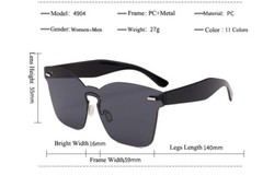 Women Glasses Rimless Keyhole Nose Bridge Mono Flat Lens Horn Rimmed Sunglasses