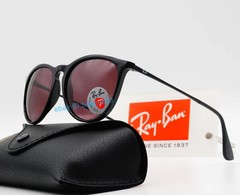 Ray-Ban Erika RB4171 Polarized Sunglasses Round Lens Purple / Black Frames 54MM