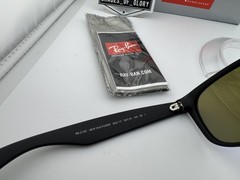 RAY-BAN NEW WAYFARER RB2132 622/17 RUBBER BLACK BLUE MIRROR SUNGLASSES 55MM NEW