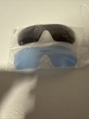 Torege Pre-owned Used Polarized Sports Sunglasses Blue/white With Case W/3 Lens