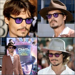 Johnny Depp Robert Downey Mens Women Sunglasses Oceanic Purple Lens Elegant NEW