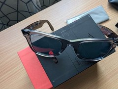 Ray-Ban original wayfarer classic 50-22 Custom Blue Lenses Transparent Grey