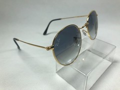 Ray-Ban RB3447 Round Gold Frame Gradient Blue Lens Sunglasses