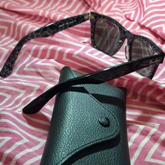 Ray-Ban Wayfarer RB2140 Graphic Black Frame Green Glass Lenses 50-22 UV400