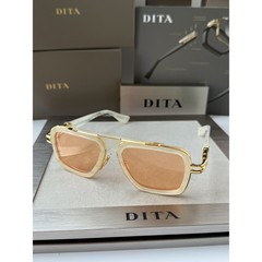 DITA LXN-EVO DTS 403 06 WHITE SWIRL YELLOW GOLD APRICOT SUNGLASSES AUTHENTIC