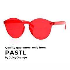 Rimless Flat Lens Sunglasses One Thick Translucent Round Lens Frame UV400