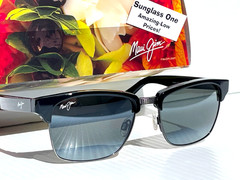 NEW Maui Jim KAWIKA Glossy Black POLARIZED Neutral Grey Lens Sunglass 257-17C