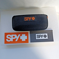 SPY Flynn 5050 Polarized Sunglasses Matte Black Happy Boost Orange Mirror New
