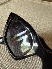 Black Square Mod Sunglasses With Decorative Side Rings Dark Lenses Shinee Bright
