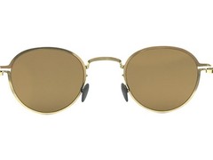 MYKITA MYLON HYBRID QUINCE COL 244 Gold Round Sunglasses Brown 45-26 140 NEW