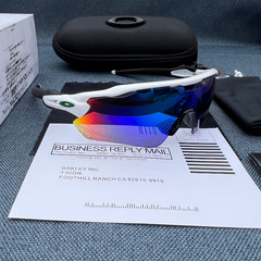 Oakley Radar EV Patn OO9208 Sunglasses White Black & Green Polarized Lenses