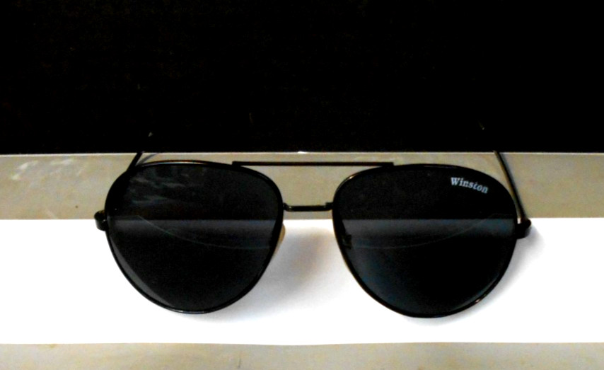 BLACK RETRO VINTAGE SUPER DARK LENS POLICE PILOT UV SUNGLASSES METAL FRAMES NOS