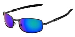 DESIGNER METAL WRAP SPORT SUNGLASSES WITH MIRROR LENS