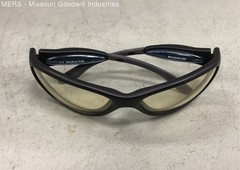 Haber Men’s Magnum Sport Wrap Sunglasses Matte Black Yellow Lens Made in Italy