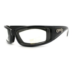 Semi Goggle Sunglasses Choppers Bikers Foam Padded Wrap Around Matt BLACK
