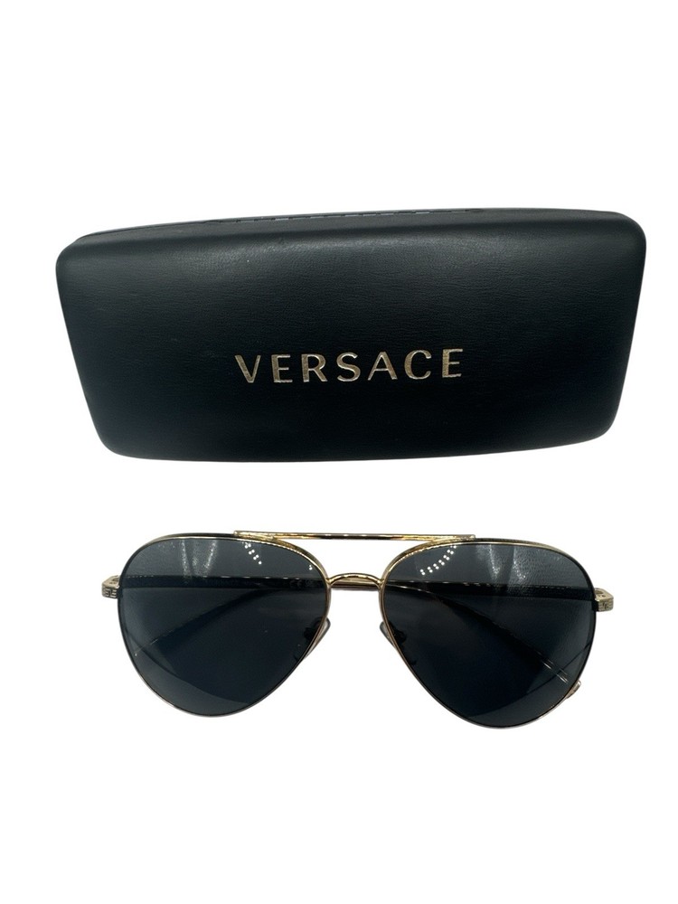 Authentic Versace Avanti Pilot Sunglasses 2217 Gold Frame | Dark Gray Lens