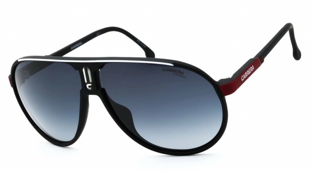 Carrera Men’s Aviator Sunglasses Blue Metal/Plastic Frame, Gray Tinted 130mm