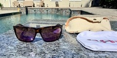 Bajio Sigs Rose Mirror Glass Lenses, Tortoise frames with case.
