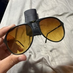 Vintage 80’s Night Vision by Amber Vision Aviator Sunglasses Orange Lens w/ Case