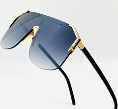 Irregular Frameless Mirrored One-piece Oversized Shades Sunglasses Men Shades