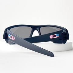 Oakley Gascan OO9014 Sunglasses Matte Black Grey Lens USA Flag
