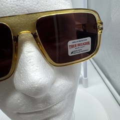 NWT Men’s True Religion Sunglasses TRM1759X Golden Frames Brown Lenses 100% UV