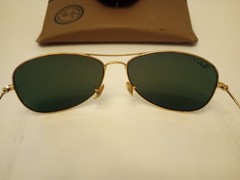 Ray-Ban Gold Cockpit Sunglasses RB3362 001/58 59-14 3P With Case