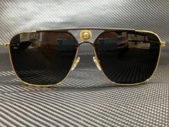 VERSACE VE2238 143687 Gold/Matte Black Rectangle 61 mm Men’s Sunglasses