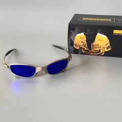 Vintage Oakley Juliet 1.0 X-Metal Polarized Sunglasses Blue Lens Silver Frames