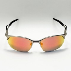 Oakley Wire Tap 2.0 OO4145 Polarized Sunglasses Silver Frame Ruby Lens