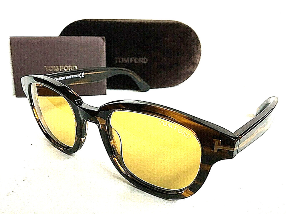 Authentic Tom Ford Garret 50E 49mm Men’s Havana Sunglasses Luxury Italy