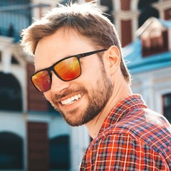 Square Polarized Sunglasses, Lightweight Frame Sun Glasses with UV Protection US