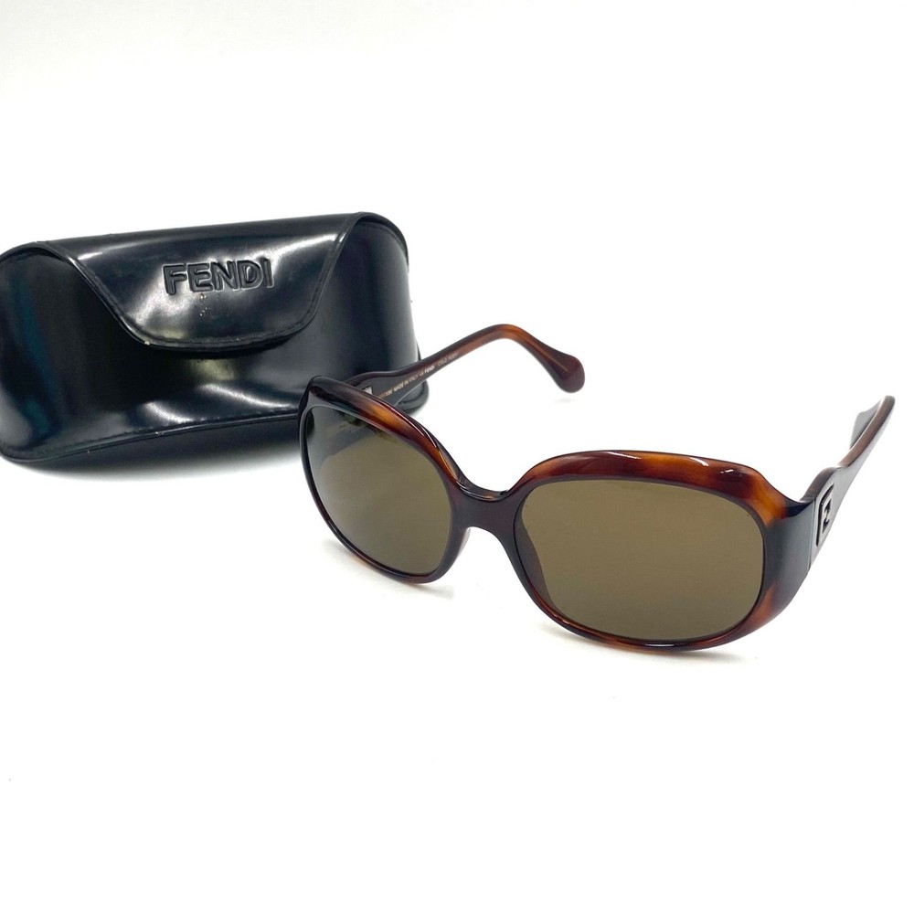FENDI Zucca Zucchino Sunglasses Brown Tortoiseshell Frame 5.2×6 in Italy