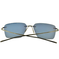 NEW!! PORSCHE P8923 S1 C 62-18-145 Black Rectangle Rimless Titanium Sunglasses