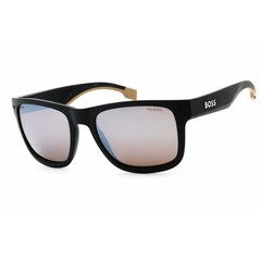 Hugo Boss Men’s Sunglasses Matte Black/Beige Rectangular Frame 1496/S 087 ZV