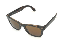 RAY BAN Folding Wayfarer 4105 710 Authentic BROWN50mm Sunglasses-Great condition