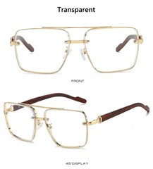 Men’s Metal Sunglasses Square Half Frame Rice Nails Casual Trend Personality