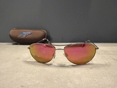 Maui Jim Baby Beach MJ-245-16R Titanium Silver Sunglasses Frames 56-18 120 Japan