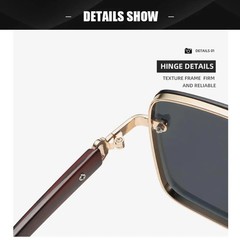 Men’s Metal Sunglasses Square Half Frame Rice Nails Casual Trend Personality
