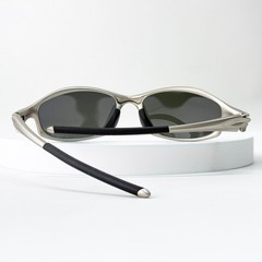 Oakley Hatchet X-Metal Polarized Sunglasses Silver Frame Purple Iridium Lens