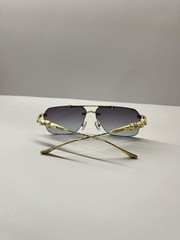 Chrome Hearts Gradient Lens Gold Frame Aviator Sunglasses