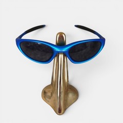 Vintage Oakley Minute 1.0 Sunglasses Metallic Blue Black Iridium Made USA Rare