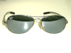 RAY BAN RB8301 56[]14 SHINY GUNMETAL CARBON FIBER G15 MIRROR PILOT SUNGLASSES