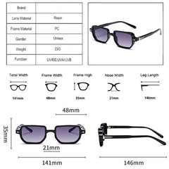 Rectangle Candy Color Sunglasses Gradient Lens UV400 Unisex Beach Party Wear