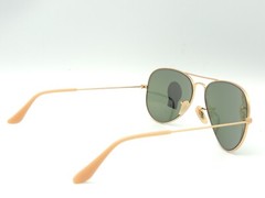Ray Ban 3025 Matte Gold G15 Green Metal Aviator Sunglasses & Case 58 14