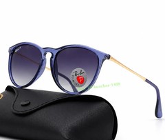 *New* RB4171 6592/T3 Erika Ray-Ban Polarized Sunglasses Grey Lenses Blue Frame