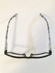 Women’s Clear Lens Glasses Classic Black Floral Sides Eyewear Fake Office Smart