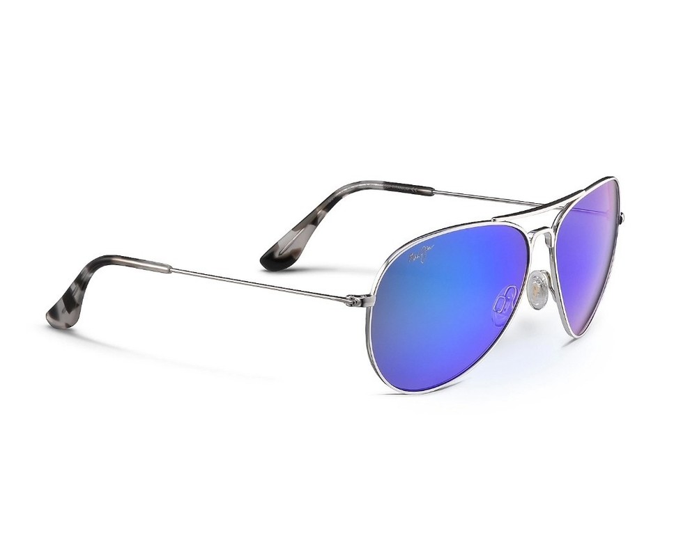 Maui Jim Mavericks MJ264 17 Silver Blue Hawaii Polarized Sunglasses SEE DETAILS