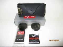 New RAY-BAN SUN RB3447 001/GOLD/0/G-15 50/21/145 with case and cleaning cloth